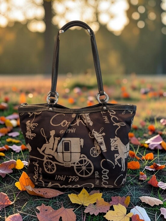 Coach Handbags - Coach Horse and Carriage Pleated Canvas Satchel PROJECT BAG